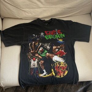 Charcoal Gray BREEZY BOWL Chris Brown Graphic T-Shirt, size S over sized fit